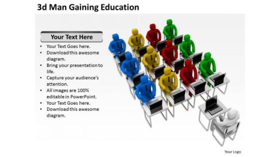 Business People Walking 3d Man Gaining Education PowerPoint Slides Business People Walking 3d Man Gaining Education PowerPoint Slides