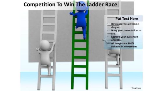 Business People Walking Competition To Win The Ladder Race PowerPoint Templates Business People Walking Competition To Win The Ladder Race PowerPoint Templates