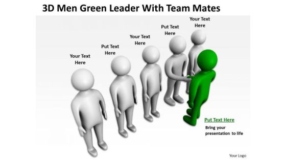 Business Persons 3d Men Green Leader With Team Mates PowerPoint Templates Business Persons 3d Men Green Leader With Team Mates PowerPoint Templates