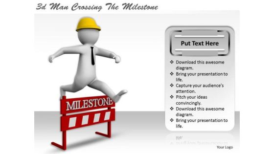 Business Plan And Strategy 3d Man Crossing The Milestone Concept Statement