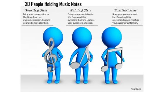 Business Plan Strategy 3d People Holding Music Notes Concepts