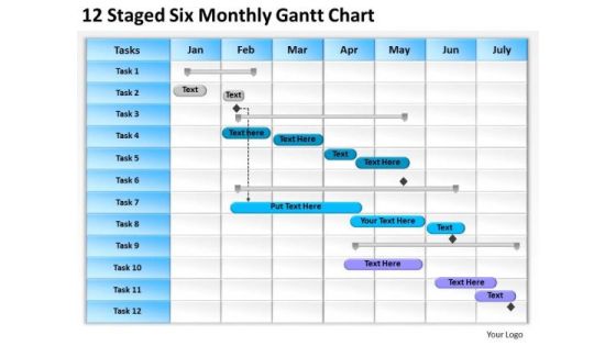 Business PowerPoint Template 12 Staged Six Monthly Gantt Chart Ppt Slides Business PowerPoint Template 12 Staged Six Monthly Gantt Chart Ppt Slides