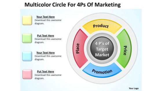 Business PowerPoint Template Multicolor Circle For 4ps Of Marketing Ppt Templates