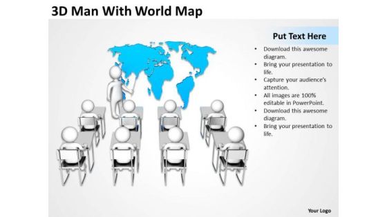 Business Process Flow 3d Man With World Map PowerPoint Templates Backgrounds For Slides Business Process Flow 3d Man With World Map PowerPoint Templates Backgrounds For Slides