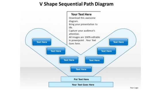 Business Process Flow Diagram V Shape Sequential Path PowerPoint Slides Business Process Flow Diagram V Shape Sequential Path PowerPoint Slides