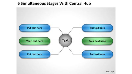 Business Process Flow Diagrams With Central Hub PowerPoint Templates Ppt Backgrounds For Slides