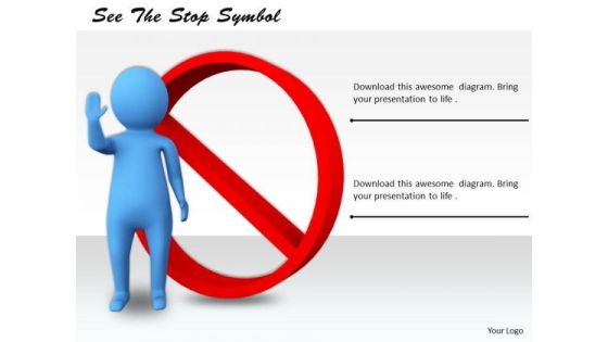 Business Process Strategy See The Stop Symbol 3d Characters Business Process Strategy See The Stop Symbol 3d Characters