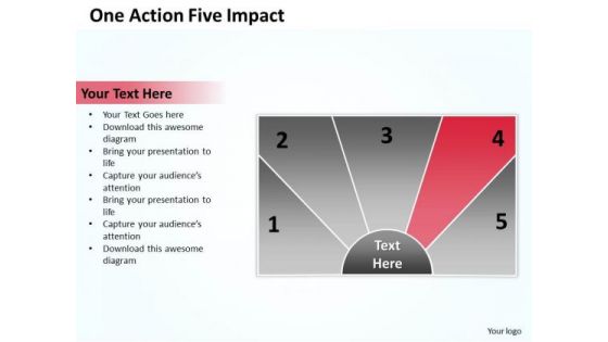 Business Process Workflow Diagram One Action Five Impact PowerPoint Slides Business Process Workflow Diagram One Action Five Impact PowerPoint Slides