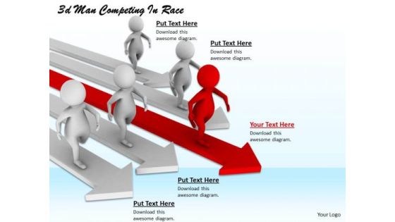 Business Strategy Concepts 3d Man Competing Race Statement Business Strategy Concepts 3d Man Competing Race Statement