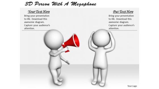 Business Strategy Concepts 3d Person With Megaphone Character Business Strategy Concepts 3d Person With Megaphone Character