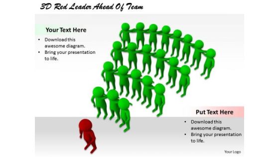 Business Strategy Concepts 3d Red Leader Ahead Of Team Character Business Strategy Concepts 3d Red Leader Ahead Of Team Character
