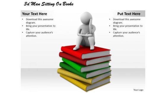 Business Strategy Consultant 3d Man Sitting Books Concept Statement Business Strategy Consultant 3d Man Sitting Books Concept Statement