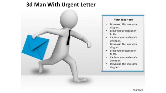Business Strategy Development 3d Man With Urgent Letter Character Business Strategy Development 3d Man With Urgent Letter Character