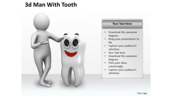 Business Strategy Execution 3d Man With Tooth Concepts