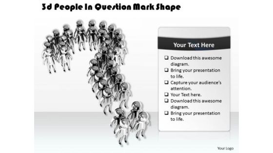 Business Strategy Execution 3d People Question Mark Shape Concept
