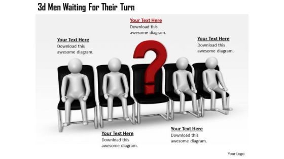 Business Strategy Formulation 3d Men Waiting Their Turn Concept