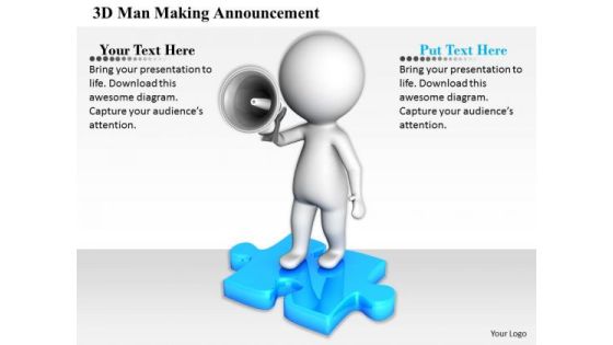 Business Strategy Implementation 3d Man Making Announcement Characters Business Strategy Implementation 3d Man Making Announcement Characters