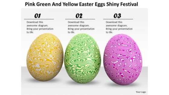 Business Strategy Implementation Pink Green And Yellow Easter Eggs Shiny Festival Images