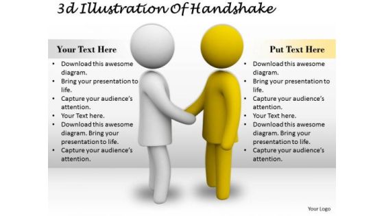 Business Strategy Innovation 3d Illustration Of Handshake Character
