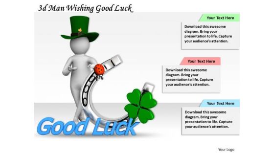 Business Strategy Innovation 3d Man Wishing Good Luck Concept Business Strategy Innovation 3d Man Wishing Good Luck Concept