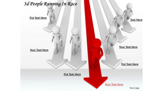 Business Strategy Model 3d People Running Race Concepts