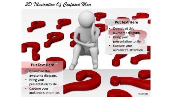 Business Strategy Plan Template 3d Illustration Of Confused Man Concept