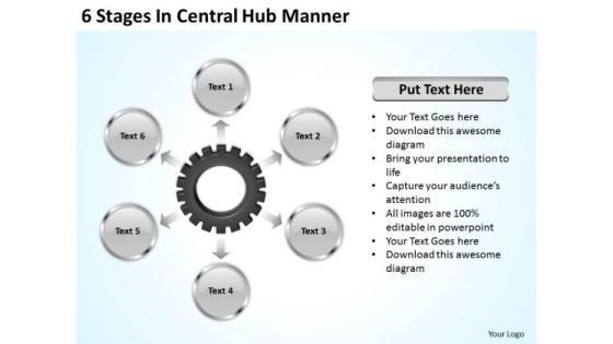 Business Strategy Planning 6 Stages Central Hub Manner Management Business Strategy Planning 6 Stages Central Hub Manner Management