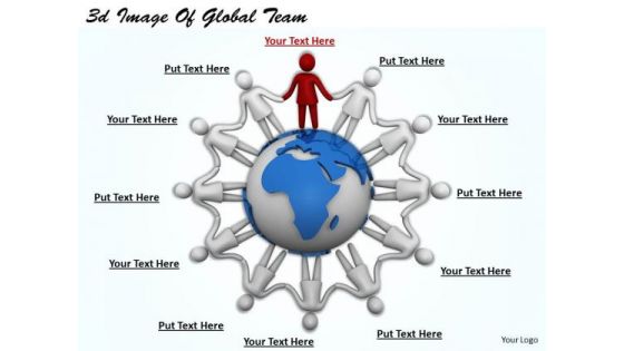 Business Strategy Review 3d Image Of Global Team Concepts