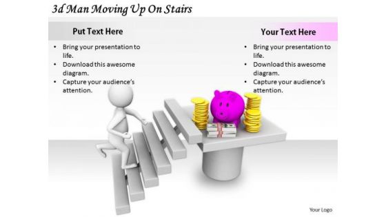 Business Strategy Review 3d Man Moving Up On Stairs Character Models Business Strategy Review 3d Man Moving Up On Stairs Character Models