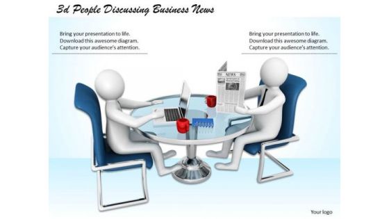 Business Strategy Review 3d People Discussing News Character Business Strategy Review 3d People Discussing News Character
