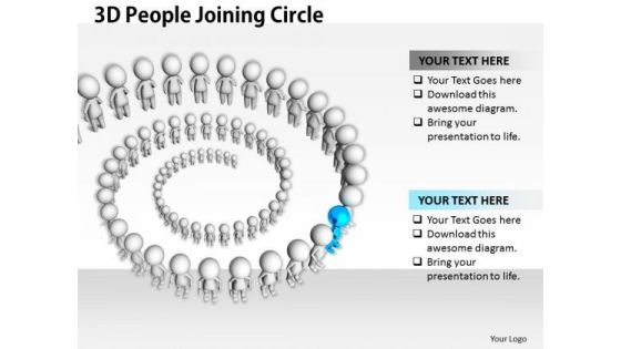 Business Strategy Review 3d People Joining Circle Character Business Strategy Review 3d People Joining Circle Character