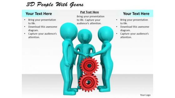 Business Strategy Review 3d People With Gears Concept Statement Business Strategy Review 3d People With Gears Concept Statement