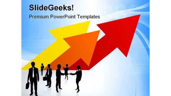 Business Team And Arrows Success PowerPoint Templates And PowerPoint Backgrounds 0611