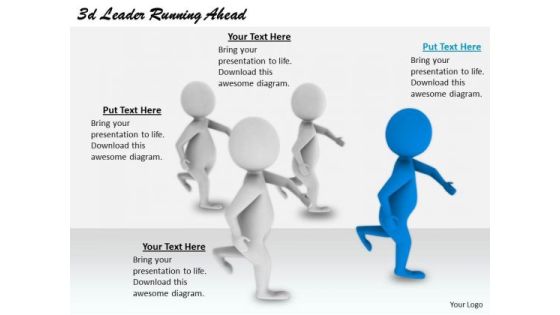 Business Unit Strategy 3d Leader Running Ahead Character