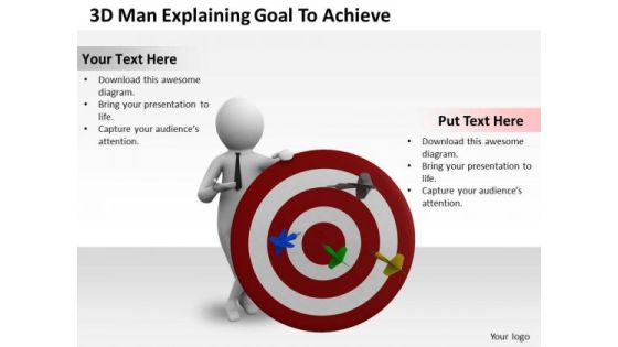 Business Unit Strategy 3d Man Explaining Goal To Achieve Characters Business Unit Strategy 3d Man Explaining Goal To Achieve Characters