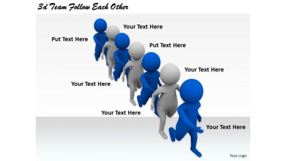 Business Unit Strategy 3d Team Follow Each Other Characters Business Unit Strategy 3d Team Follow Each Other Characters