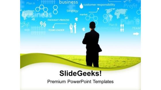 Businessman Standing Facing Factors Growth PowerPoint Templates Ppt Backgrounds For Slides 0313 Businessman Standing Facing Factors Growth PowerPoint Templates Ppt Backgrounds For Slides 0313