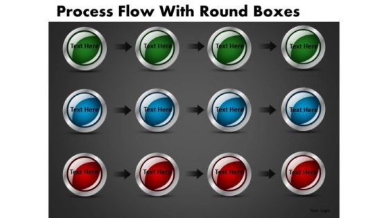 Buttons Icons Process Stages Editable PowerPoint Slides