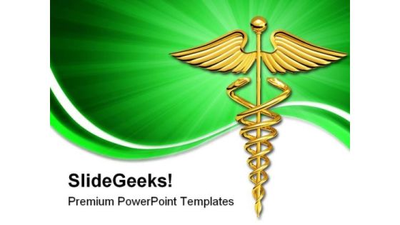 Caduceus Symbol Medical PowerPoint Background And Template 1210 Caduceus Symbol Medical PowerPoint Background And Template 1210