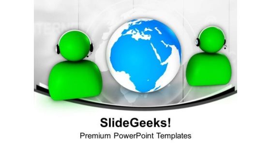 Call Center Concept Of Global Communications PowerPoint Templates Ppt Backgrounds For Slides 0313