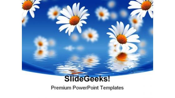 Camomiles Beauty PowerPoint Template 1010