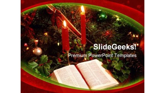 Candles Bible Christmas PowerPoint Template 0610