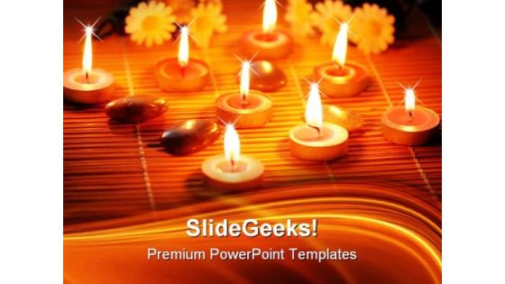 Candles Flowers And Pebbles Beauty PowerPoint Templates And PowerPoint Backgrounds 0411