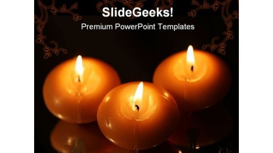 Candles Light Festival PowerPoint Template 0810 Candles Light Festival PowerPoint Template 0810