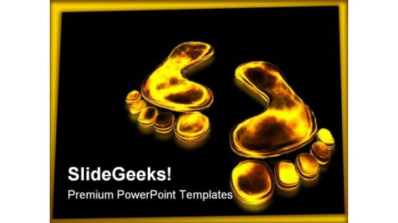 Carbon Foot Print Abstract PowerPoint Template 0810
