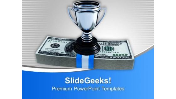 Cash And Trophy Winner Competition PowerPoint Templates Ppt Background For Slides 1112