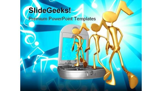 Cellphone Music PowerPoint Background And Template 1210