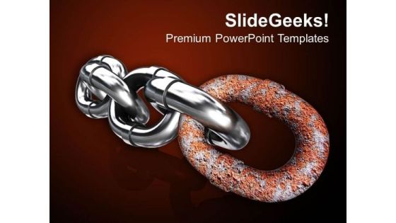 Chain With Stronger Bonds PowerPoint Template 1113 Chain With Stronger Bonds PowerPoint Template 1113