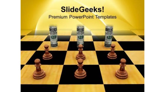 Chess Game With Dollars Success PowerPoint Templates And PowerPoint Themes 1112 Chess Game With Dollars Success PowerPoint Templates And PowerPoint Themes 1112