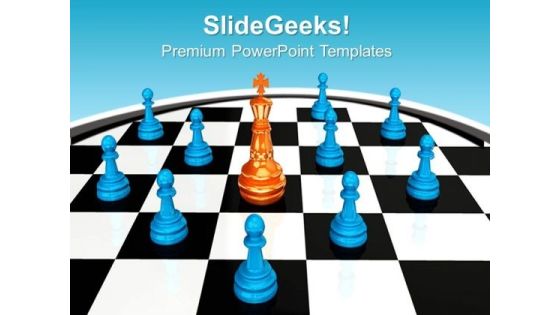Chess King Between Pawns Leadership PowerPoint Templates Ppt Backgrounds For Slides 0113 Chess King Between Pawns Leadership PowerPoint Templates Ppt Backgrounds For Slides 0113